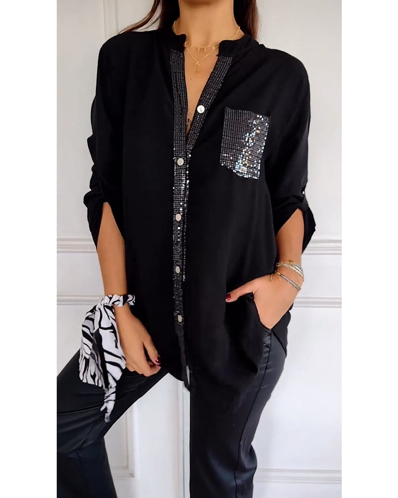 Blusa Casual con Lentejuelas