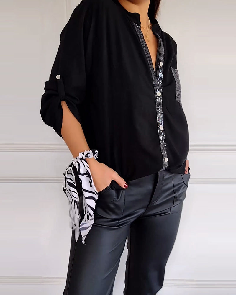 Blusa Casual con Lentejuelas