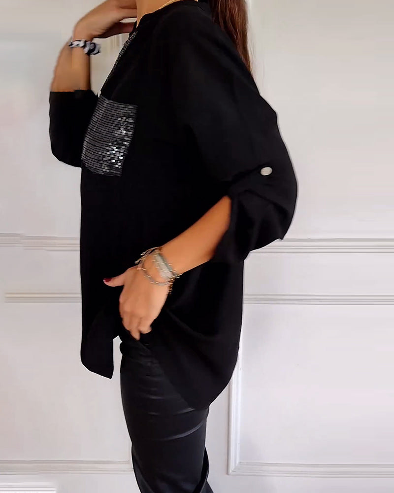 Blusa Casual con Lentejuelas