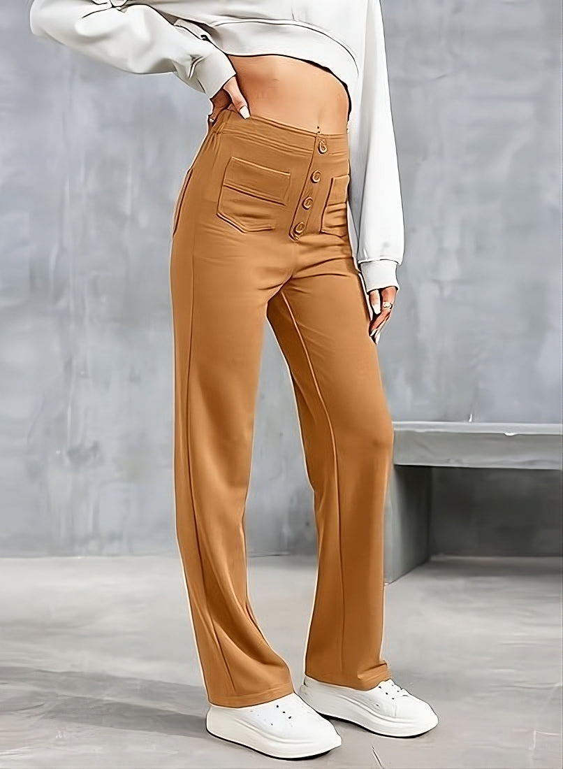 Pantalones Elásticos de Cintura Alta para Mujer