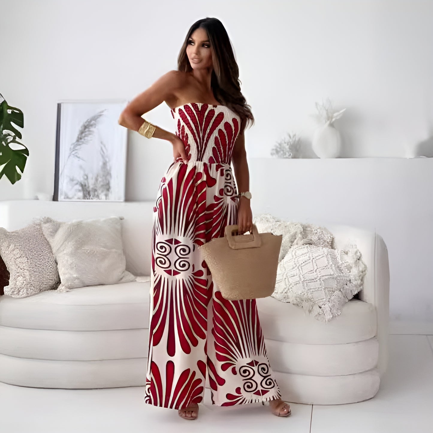 Mono Amelie - Estilo tropical sin mangas