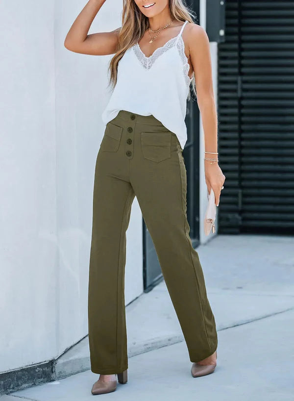 Pantalones Elásticos de Cintura Alta para Mujer