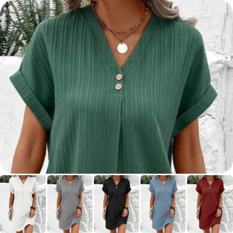 Vestido Toscana – Lino Fresco con Botones Artesanales