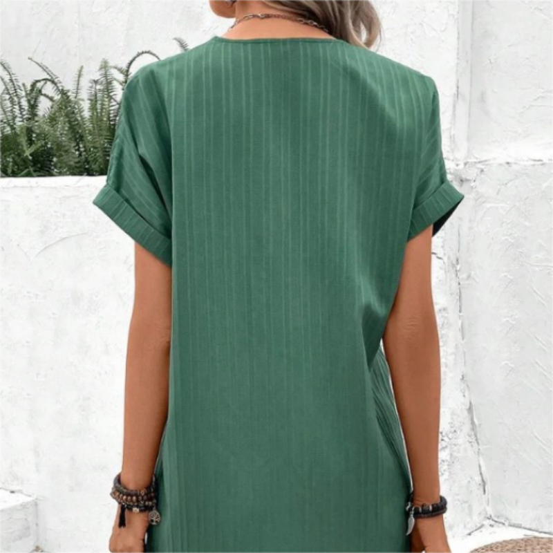 Vestido Toscana – Lino Fresco con Botones Artesanales