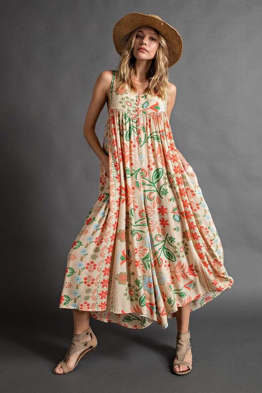 Mono Holgado con Estampado Floral Vintage