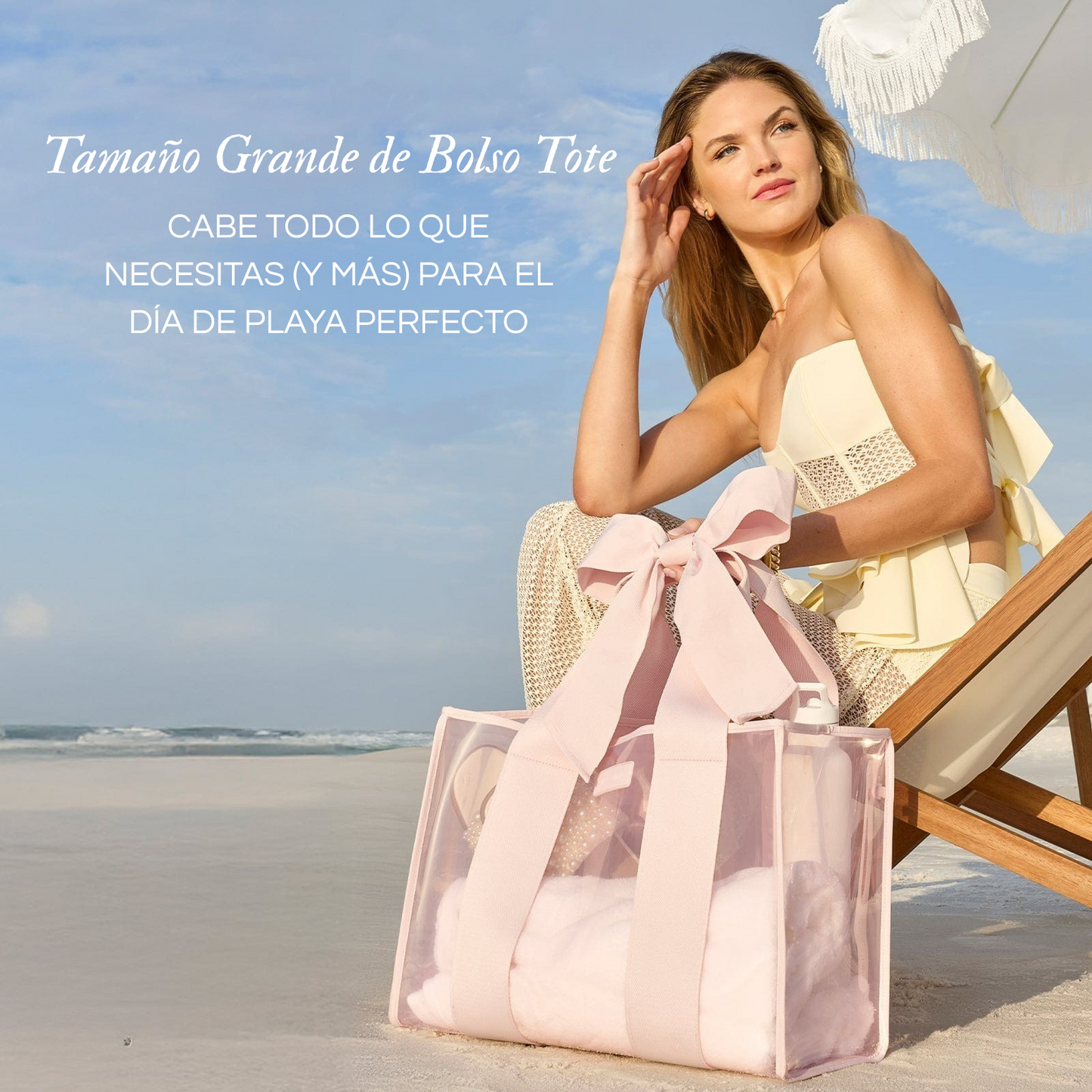 Bolso de playa con lazo y funda para teléfono