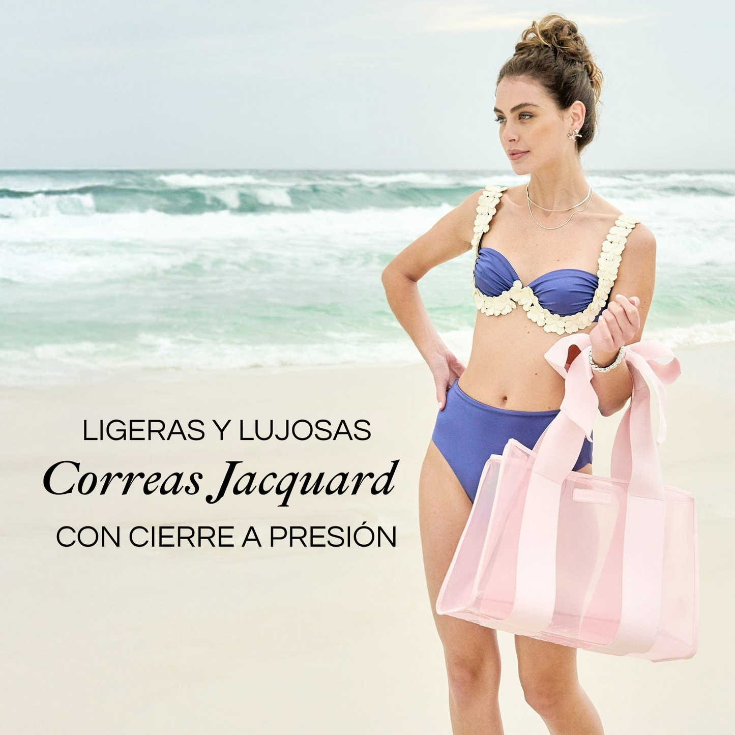 Bolso de playa con lazo y funda para teléfono