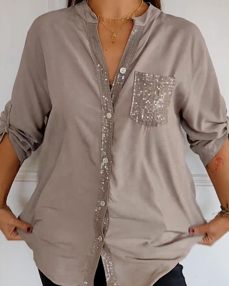 Blusa Casual con Lentejuelas