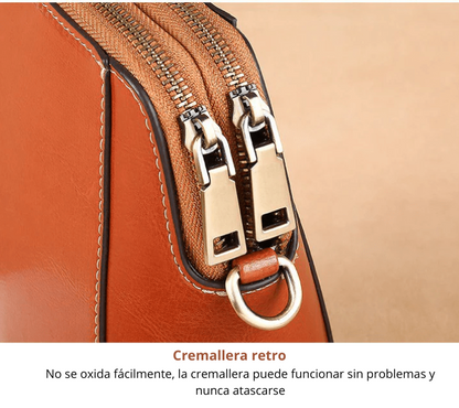 Bolso Bandolera Retro de Cuero