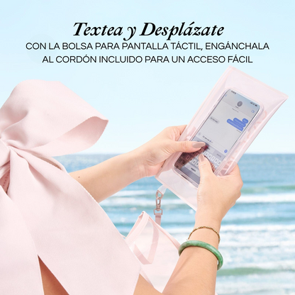 Bolso de playa con lazo y funda para teléfono