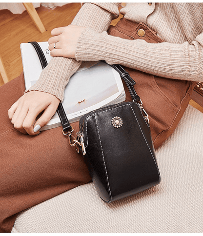Bolso Bandolera Retro de Cuero